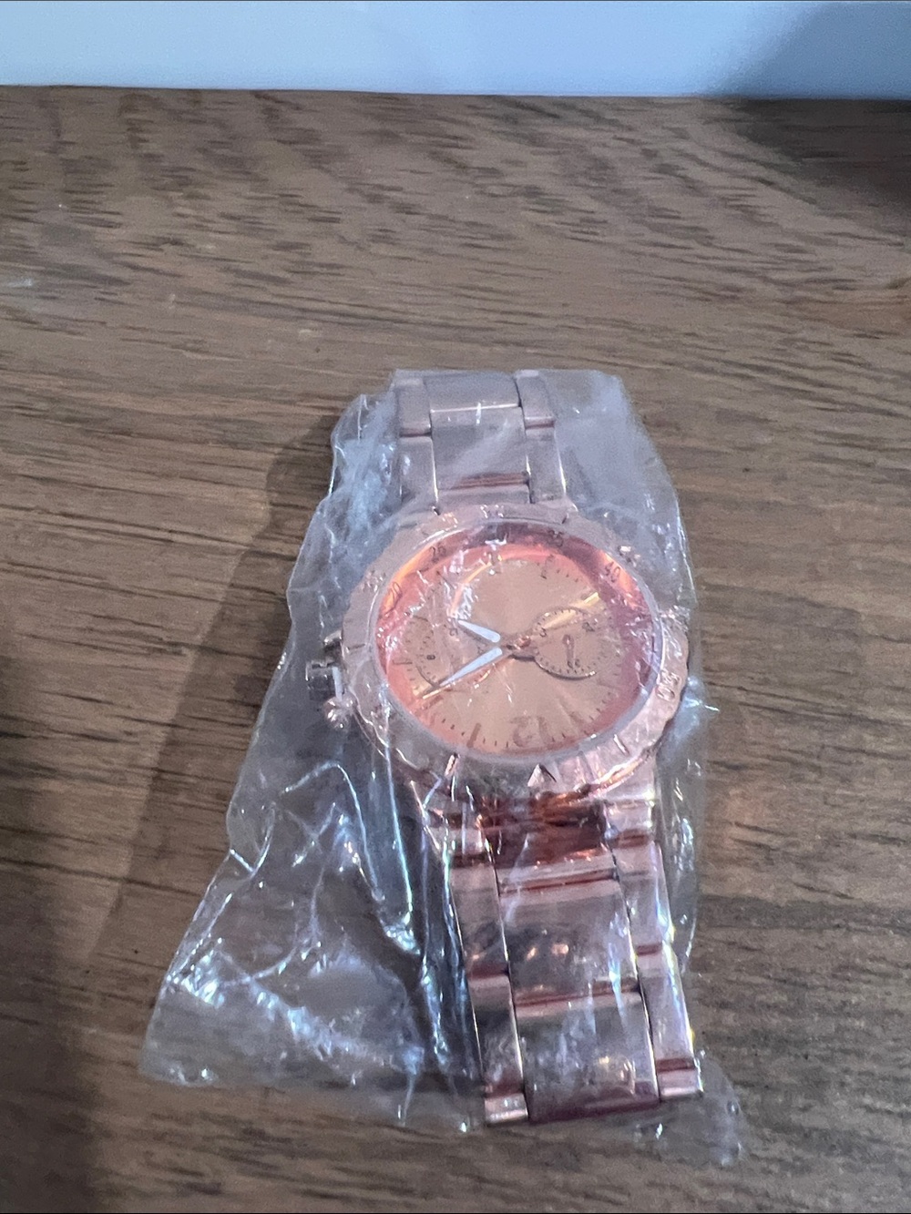 Chatelaine Embossed Compact Rose Gold Tone Watch - Picture 8 of 9